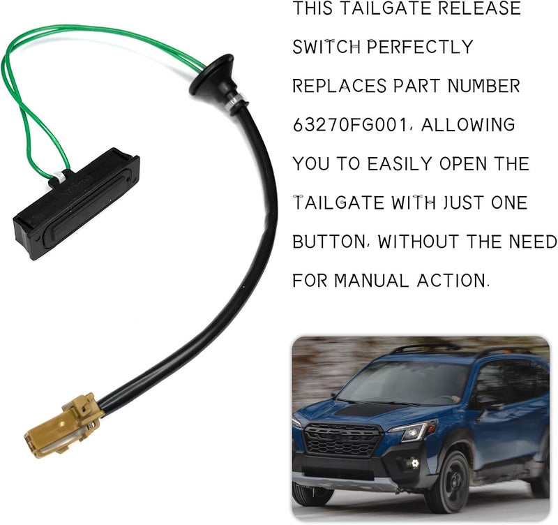 SWQS Hatch Button Trunk Latch, Trunk Lid Release Opener Switch Button for Subaru Crosstrek 2016-2017, Impreza 2012-2016, XV Crosstrek 2013-2015, Rear Liftgate Switches Buttons Replace #63270-FJ000 - Image 4